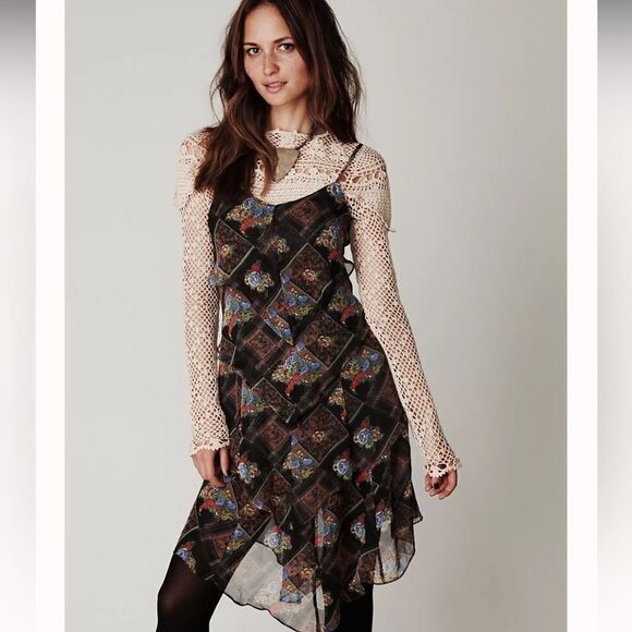 Free People Daisy Chain Plaid Mini Dress Ruffle 4 - Picture 5 of 9